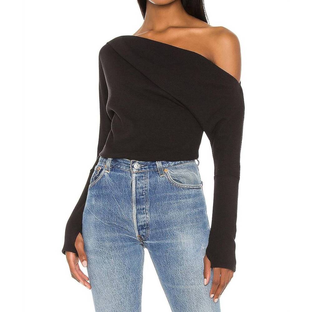 NEW FREE PEOPLE fuji thermal top in black
